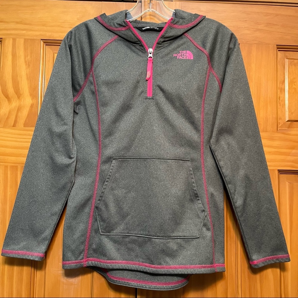The North Face Girls Gray 1/4 Zip Popover Size Large